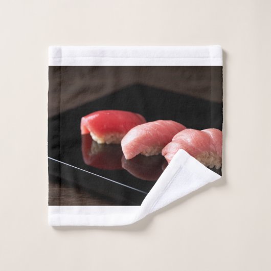 Luxury Tuna Towel Set – Minimal Sushi Style バスタオルセット (ウォッシュタオル)