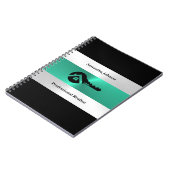 Luxury Turquoise & Black Key Real Estate Notebook ノートブック (左側)