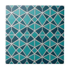 Luxury Turquoise Geometric Diamond Mosaic Tile タイル