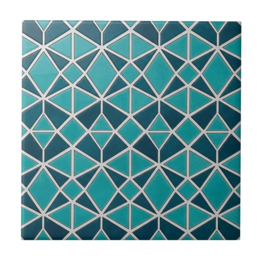 Luxury Turquoise Geometric Diamond Mosaic Tile タイル (正面)