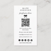 Luxury Unique Elegant QR Code Social Media 名刺 (裏面)
