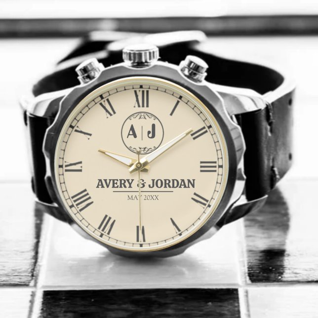 Luxury Unique Engagement Gift Custom Monogram Mode 腕時計 (クリエイターアップロード済み)