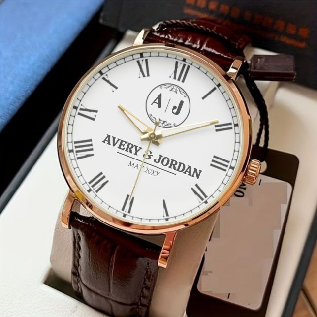 Luxury Unique Engagement Gift Custom Monogram Mode 腕時計 (クリエイターアップロード済み)