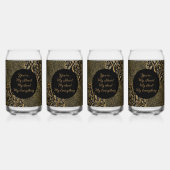 Luxury, Valentine's Day,Black Gold Florals ,Pixel  ガラス缶 (裏面)