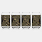 Luxury, Valentine's Day,Black Gold Florals ,Pixel  ガラス缶 (右)