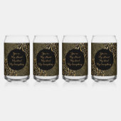 Luxury, Valentine's Day,Black Gold Florals ,Pixel  ガラス缶 (正面)