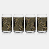 Luxury, Valentine's Day,Black Gold Florals ,Pixel  ガラス缶 (左)