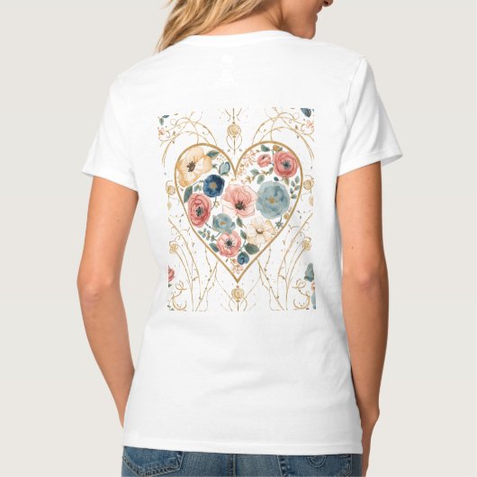 Luxury, Valentine's Day, Flowers of My Heart  Tシャツ (裏面)