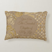 Luxury, Valentine's Day, Gold Flowers, Pixels  アクセントクッション (裏面)
