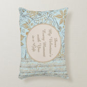 Luxury, Valentine's Day,Gold Soft Blue Flowers Art アクセントクッション (正面(垂直))