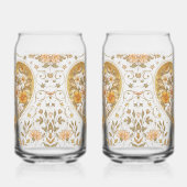 Luxury, ,Valentine's Day,Love Heart Flowers Patter ガラス缶 (左)