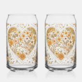 Luxury, ,Valentine's Day,Love Heart Flowers Patter ガラス缶 (裏面)