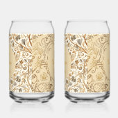 Luxury,Valentine's Day,Lovely Gold Flowers Pattern ガラス缶 (左)
