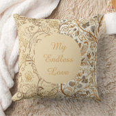 Luxury,Valentine's Day,Lovely Gold Flowers Pattern クッション (ブランケット)