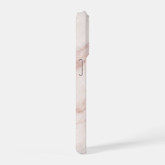 Luxury Vanilla Quartz Marble with Rose-Taupe Veins iPhoneケース (右側面)