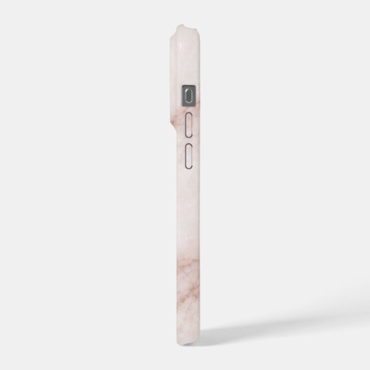 Luxury Vanilla Quartz Marble with Rose-Taupe Veins iPhoneケース (左側面)