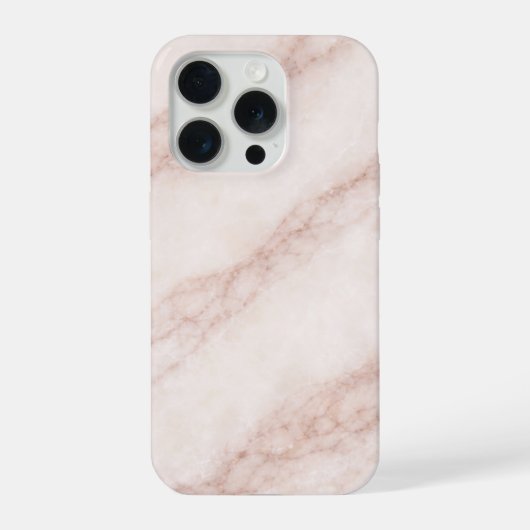 Luxury Vanilla Quartz Marble with Rose-Taupe Veins iPhoneケース (裏面)