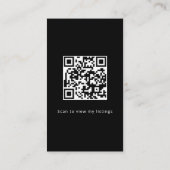Luxury Vertical Black QR Code Realtor  名刺 (裏面)