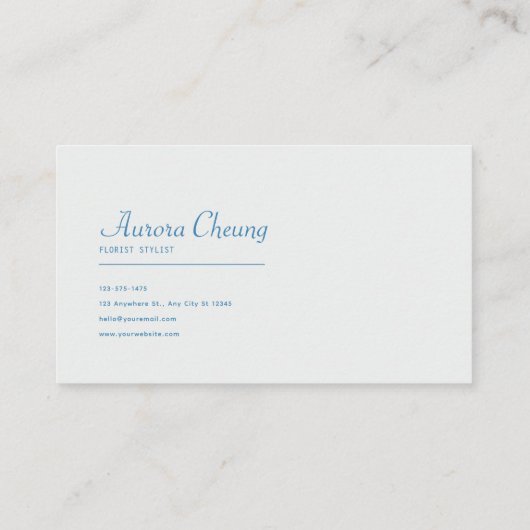 Luxury Victorian Blue Floral Ornate Gold Frame 名刺 (裏面)