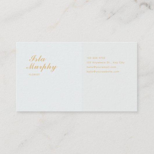 Luxury Victorian Blue Floral Ornate Gold Plate 名刺 (裏面)