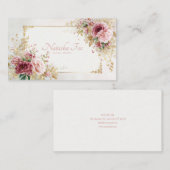 Luxury Victorian Blush Rose Floral and Gold Frame 名刺 (正面/裏面)