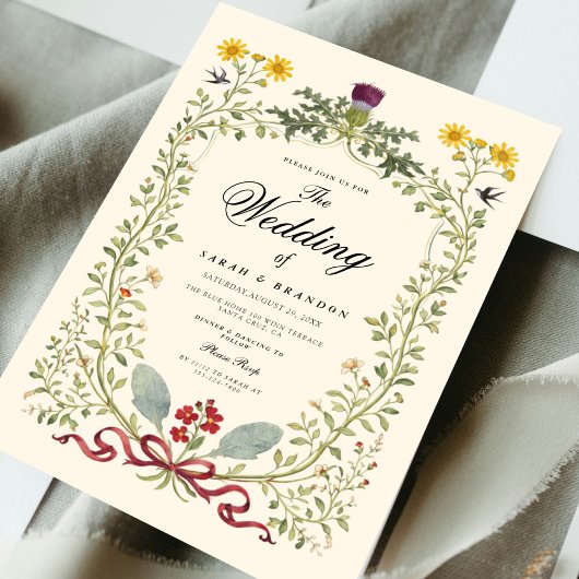 Luxury Victorian Botanical Wedding 招待状
