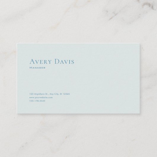 Luxury Victorian Ornate Gold Frame Blue Floral 名刺 (裏面)