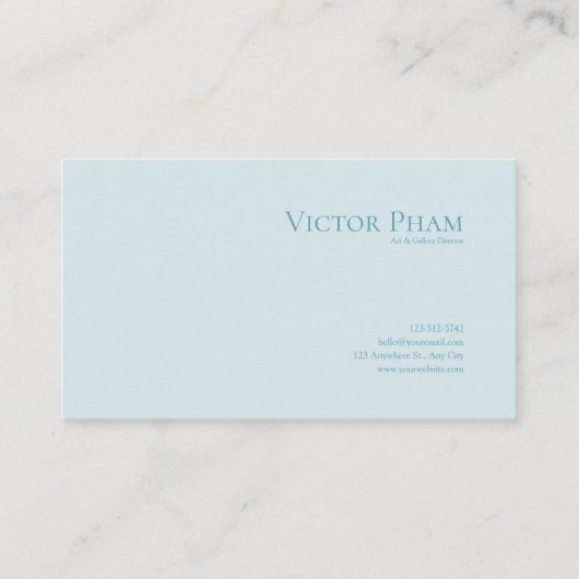 Luxury Victorian Ornate Gold Frame Teal Floral 名刺 (裏面)