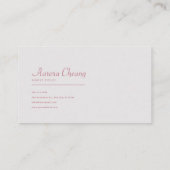 Luxury Victorian Ornate Gold Oval Frame Blush Rose 名刺 (裏面)