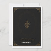 Luxury Vintage Black & Gold Wedding Invitation 招待状 (裏面)