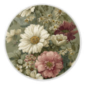 Luxury Vintage British Classic Countryside Floral セラミックノブ (正面)