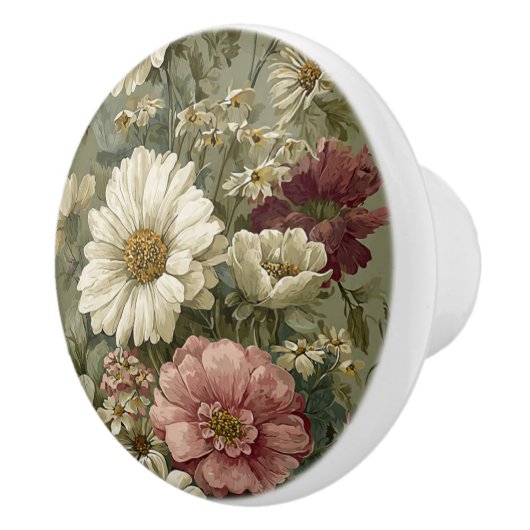 Luxury Vintage British Classic Countryside Floral セラミックノブ (右)