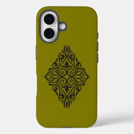 Luxury Vintage Floral Frame Decorative Art iPhone 16ケース