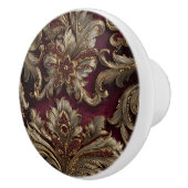 Luxury Vintage French Baroque Burgundy Gold セラミックノブ (右)