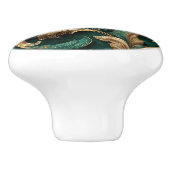 Luxury Vintage French Baroque Emerald Green Gold  セラミックノブ (側面)