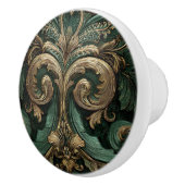 Luxury Vintage French Baroque Emerald Green Gold  セラミックノブ (右)
