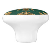 Luxury Vintage French Baroque Emerald Green Gold  セラミックノブ (側面)