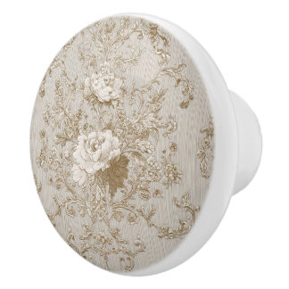 Luxury Vintage French Baroque Royal Gold Black セラミックノブ