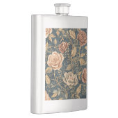 Luxury, Vintage,Garden of Roses, Blue Background フラスク (右)