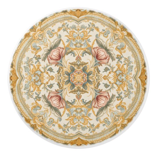 Luxury Vintage Imperial Floral セラミックノブ (正面)