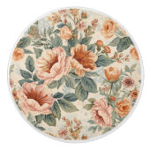 Luxury Vintage Indira Floral セラミックノブ (正面)