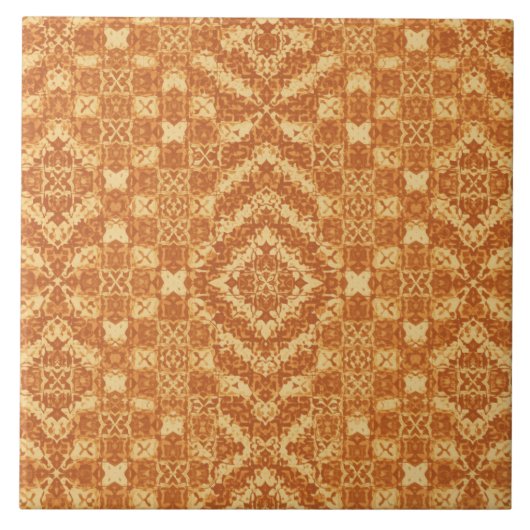 Luxury Vintage Islamic Geometric Sand Terracotta タイル (正面)