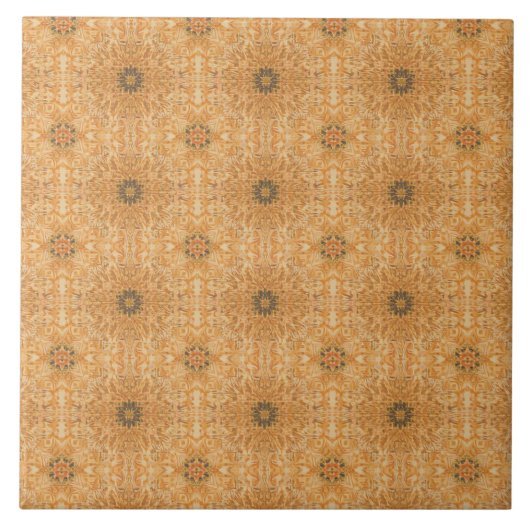 Luxury Vintage Islamic Geometric Sand Terracotta タイル (正面)