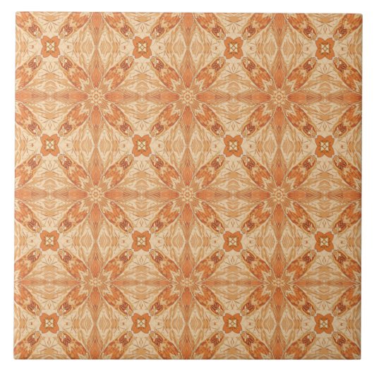 Luxury Vintage Islamic Geometric Sand Terracotta タイル (正面)