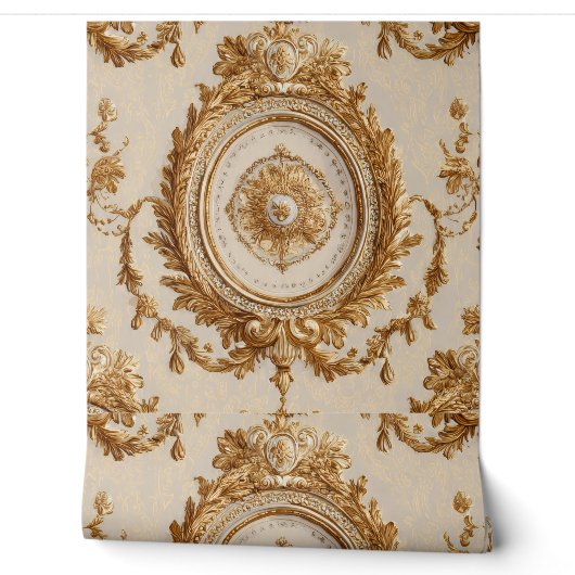 Luxury Vintage Louis xvi Neoclassic French Cream 壁紙 (ほどく)
