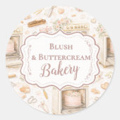 Luxury Vintage Patisserie Bakery Business ラウンドシール (正面)