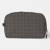 Luxury Warm Charcoal Windowpane Plaid ドップキット (正面)