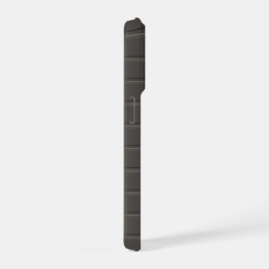 Luxury Warm Charcoal Windowpane Plaid iPhoneケース (右側面)