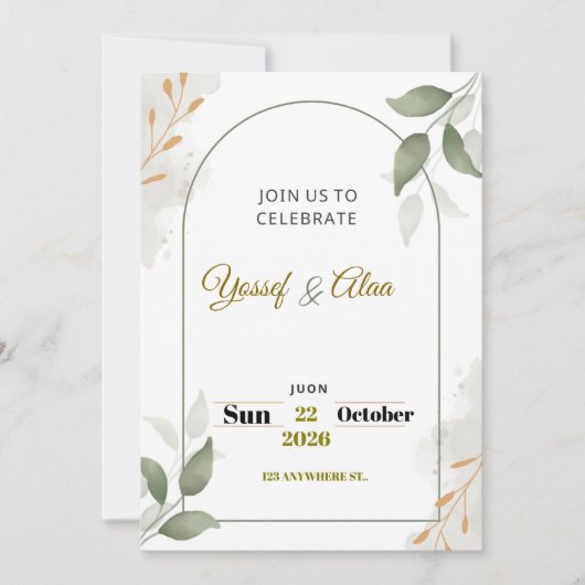 Luxury Wedding Invitation | Gold Accents | Modern シーズンカード (正面)