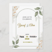 Luxury Wedding Invitation | Gold Accents | Modern シーズンカード (正面/裏面)